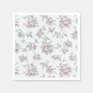 Vintage französische Rose und Streifen Serviette