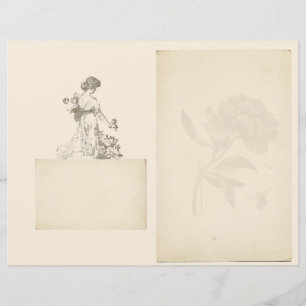 Vintage französische Rose "Woman Scrapbook Journal