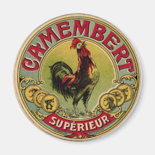 Vintage französische Roster-Farm und Käsemagnet Magnet