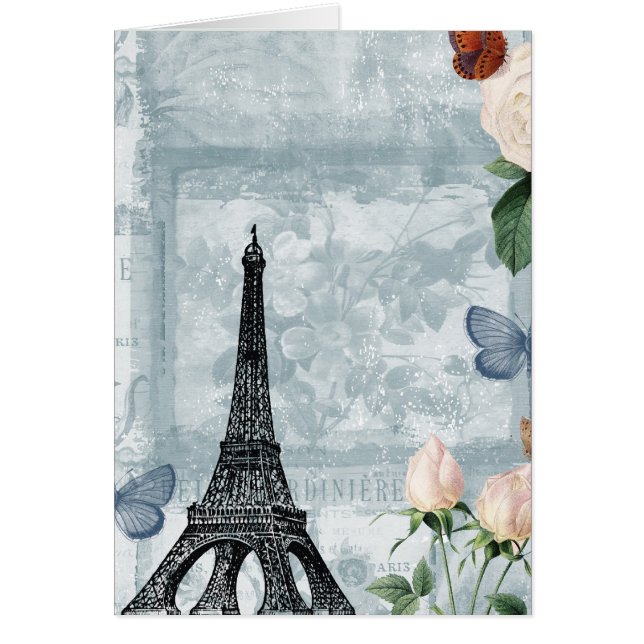 Vintage französische Schmetterlinge und Rosen (Vorne)