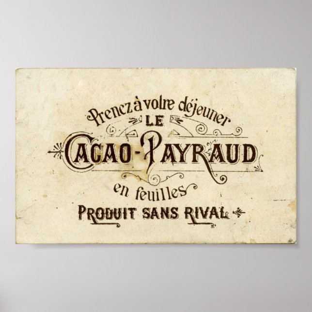 Vintage französische Schokolade Poster (Vorne)