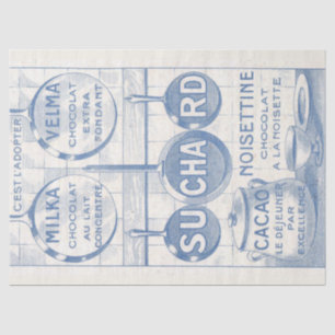 Vintage französische Schokolade und Dekoupage der  Seidenpapier