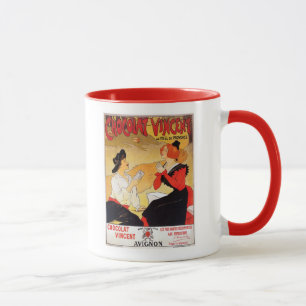 Vintage französische Schokoladenwerbung Tasse