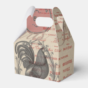 Vintage-französische Schreibschrift Paris Rooster- Geschenkschachtel