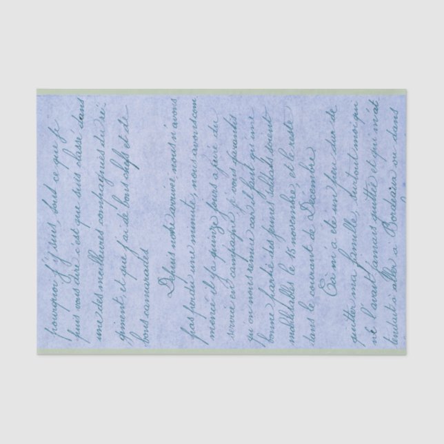 Vintage französische Schrift Seidenpapier (Vorderseite)