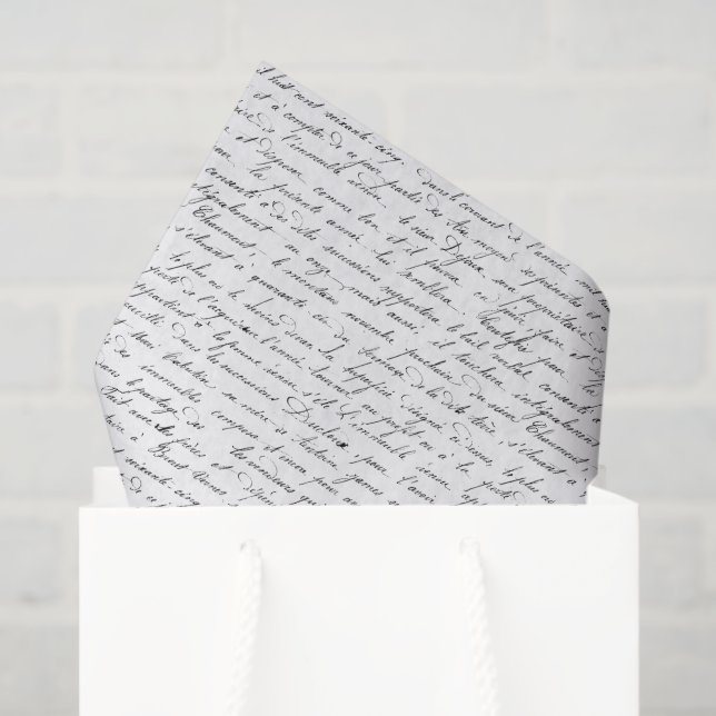 Vintage französische Schrift Seidenpapier (Geschenktüte)