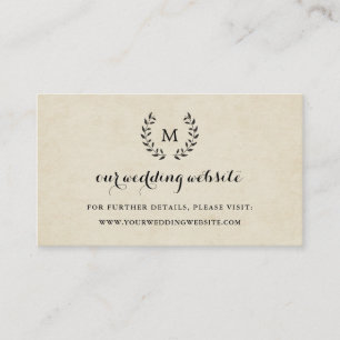 Vintage französische Schriftart Wreath Wedding Web Begleitkarte
