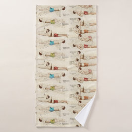 Vintage französische Schwimmer Badehandtuch