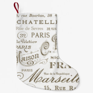 Vintage französische Stadt heißt Paris Weihnachten Kleiner Weihnachtsstrumpf