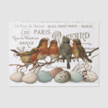 Vintage-Französische-Stadtnamen-Decoupage mit Vöge