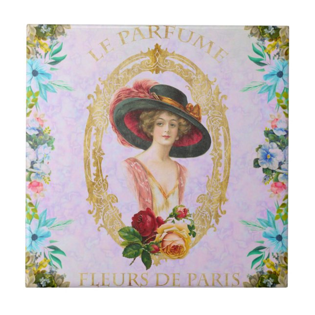 Vintage französische Taille Fliese (Vorderseite)