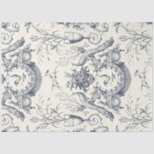 Vintage-französische Toile Pfau und ländliche Farm Seidenpapier