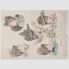 Vintage französische Viktorianische Frühlingshüte  Seidenpapier