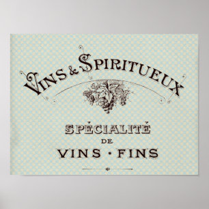 Vintage-Französische-Wein-Typografie Poster