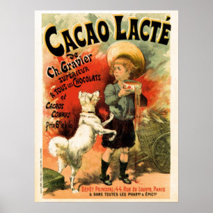 Vintage französische Werbeanzeige für heiße Schoko Poster