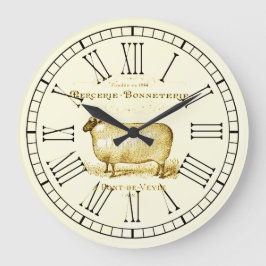 Vintage französische Werbeschaf Große Wanduhr