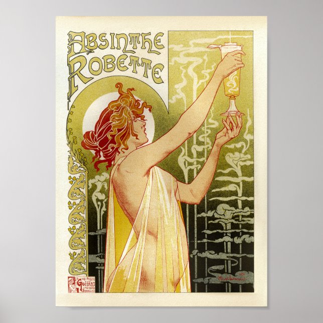 Vintage französische Werbung Absinthe Robette Lady Poster (Vorne)