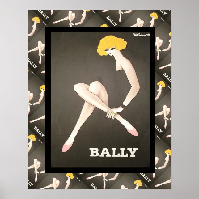 Vintage französische Werbung, Bally-Schuhe Poster (Vorne)