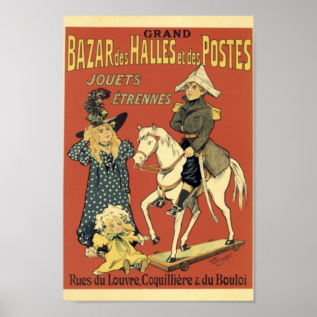 Vintage französische Werbung Grand Bazar des Halle Poster (Vorne)