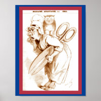 Vintage französische Zensur 1874 Cartoon Copy