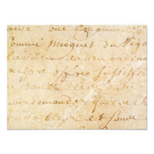 Vintage französischer antiker Schrift Hintergrund Fotodruck