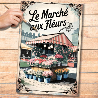 Vintage Französischer Blumenmarkt 2 Decoupage Papi Seidenpapier