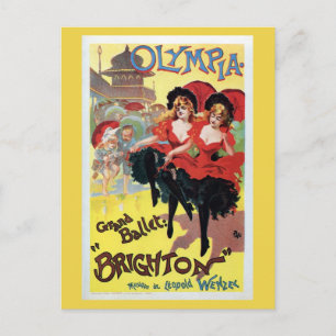 Vintage Französischer Can-Can (Cancan) Tanz Postkarte