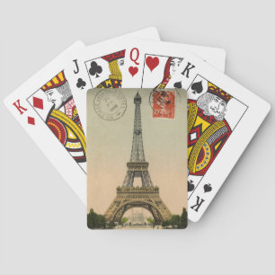Vintage französischer Chic Eiffelturm Paris Postka Spielkarten