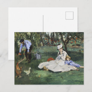 Vintage Französischer Garten Monet Familie Manet D Postkarte