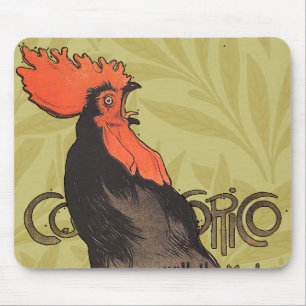 Vintage Französischer Hahn Art Nouveau Steinlen Mousepad