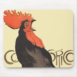 Vintage Französischer Hahn Art Nouveau Steinlen Mousepad