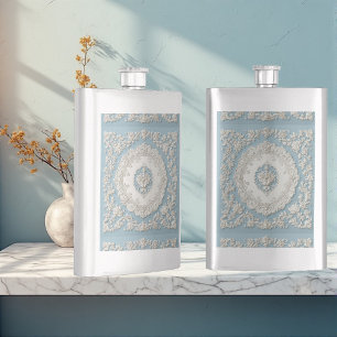 Vintage Französischer Landhausstil Shabby Chic Bla Flachmann