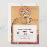 Vintage französischer Poster-Stil Orange Katze