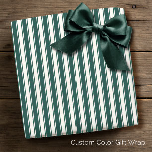 Vintage-französischer Ticking-Streifen grün-creme Geschenkpapier
