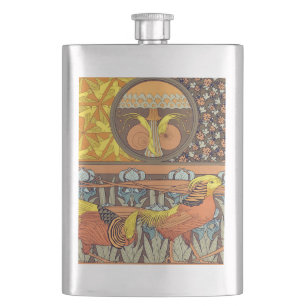 Vintage französisches Art Nouveau Natur Vogel Must Flachmann