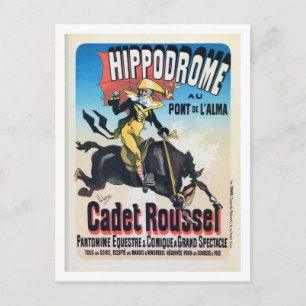 Vintage französisches Chéret Paris Hippodrom Anzei Postkarte