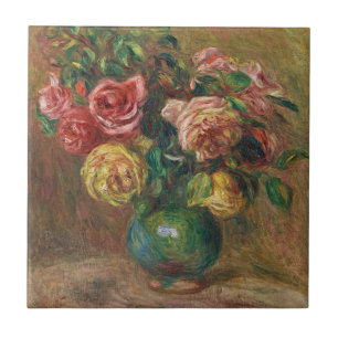 Vintage-französisches florales Ölgemälde von Renoi Fliese