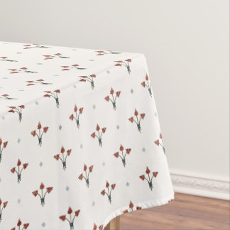Vintage französisches imperiales Blumen- und Diama Tischdecke