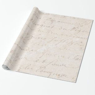 Vintage französisches Retro-Schrift Pergamentpapie Geschenkpapier