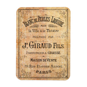 Vintage französisches Schönheitslabel Magnet