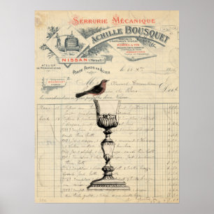 Vintage französisches Wein-Themenplakat Poster
