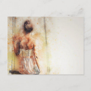 Vintage Frau auf der Postkarte