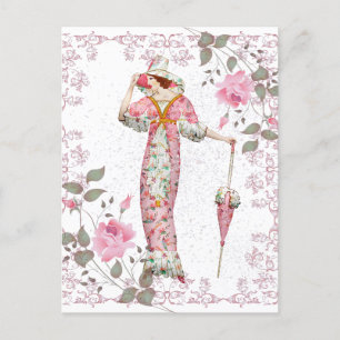 Vintage Frau aus dem 19. Jahrhundert gerahmt mit R Postkarte