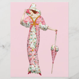 Vintage Frau aus dem 19. Jahrhundert mit Regenschi