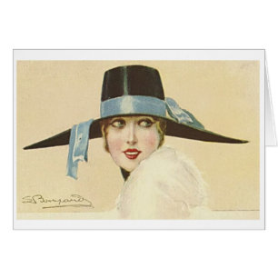 Vintage Frau aus den 1920er Jahren mit schwarzem H