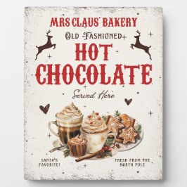 Vintage Frau Claus Bäckerei Hot Chocolate Weihnach Fotoplatte