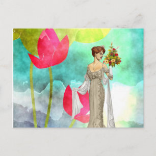 Vintage Frau Florin der Postkarte