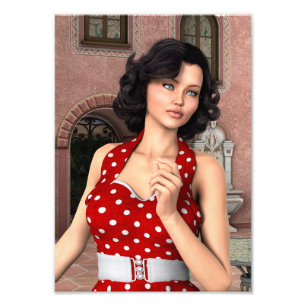 Vintage Frau Fotodruck