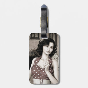 Vintage Frau Gepäckanhänger