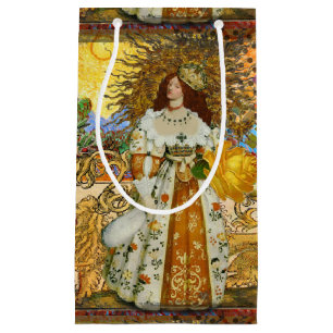 Vintage Frau Goldene Sonne: Löwe Sternzeichen Coll Kleine Geschenktüte